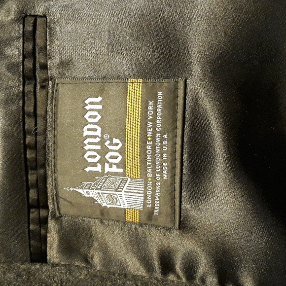 Men's Gray Wool Top Coat - Picture 5 of 6